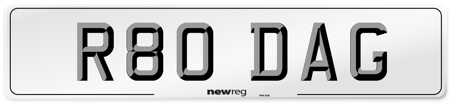 R80 DAG Number Plate from New Reg